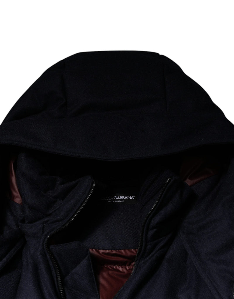 Black Nylon Hooded Puffer Men Coat Jacket Dolce & Gabbana