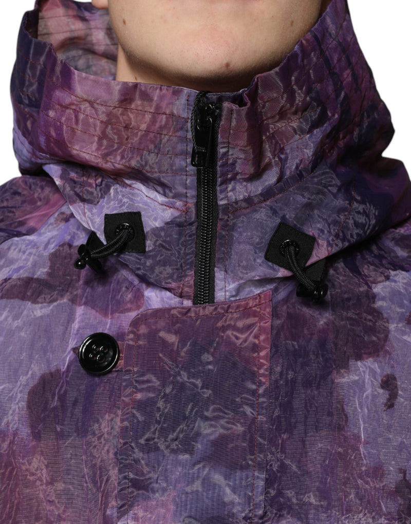 Purple Camouflage Hooded Men Blouson Jacket Dolce & Gabbana