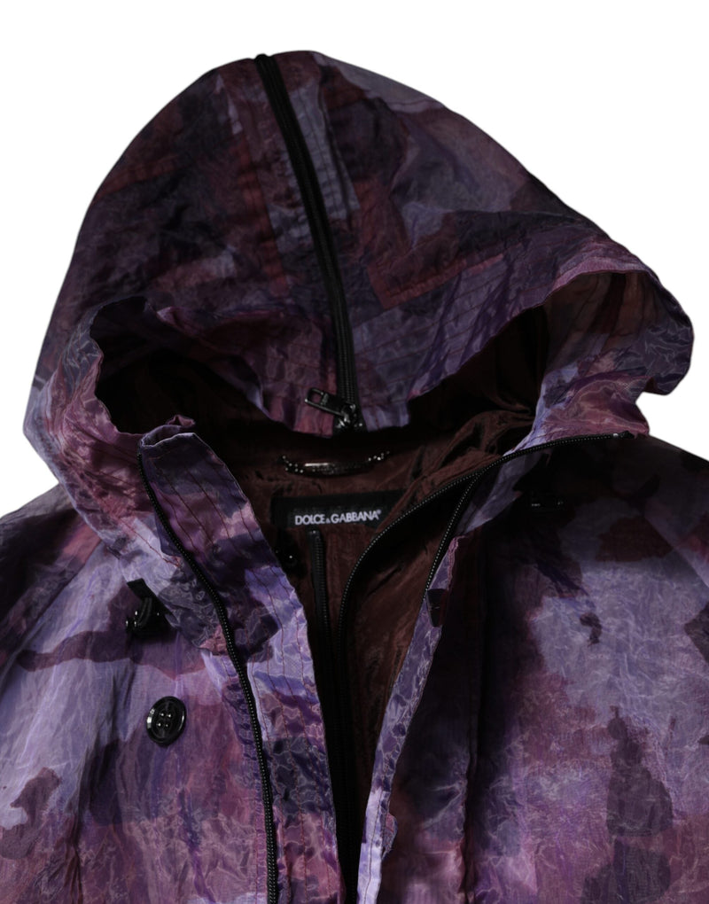 Purple Camouflage Hooded Men Blouson Jacket Dolce & Gabbana