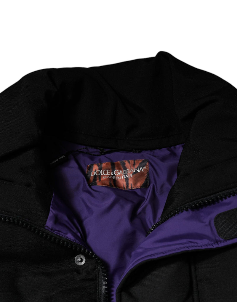 Black Nylon Puffer Men Full Zip Jacket Dolce & Gabbana