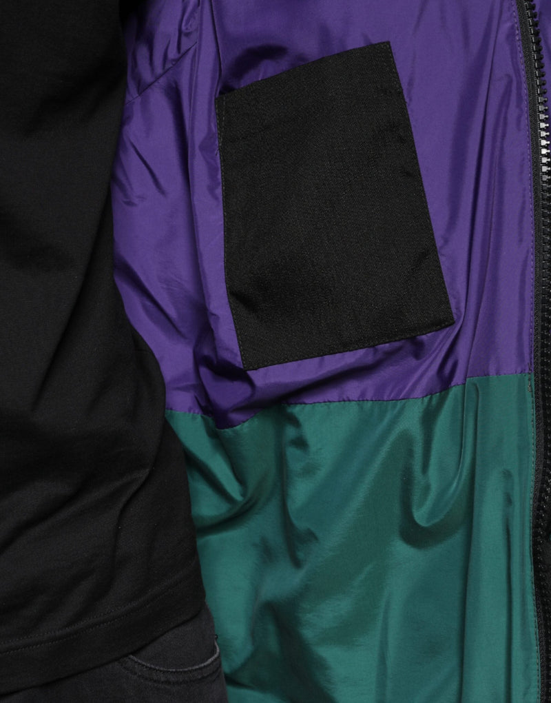 Black Nylon Puffer Men Full Zip Jacket Dolce & Gabbana