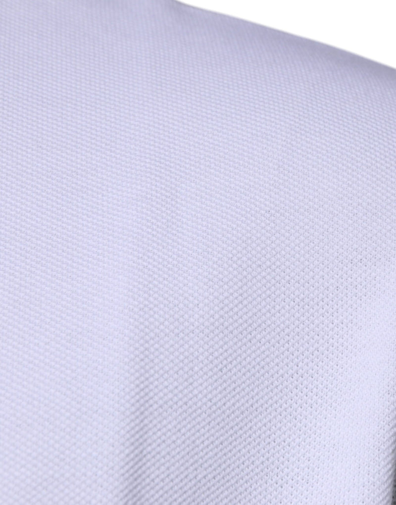 White Viscose Collared Men Polo Short Sleeves T-shirt Versace