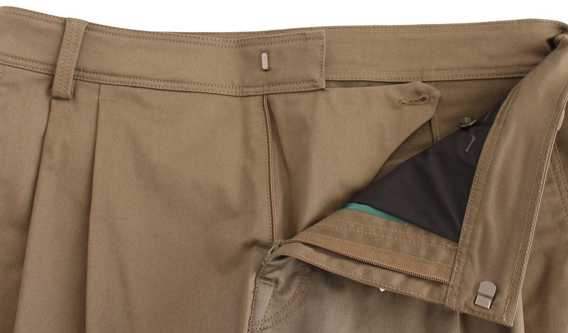 Elegant Green Comfort Straight Fit Pants GF Ferre