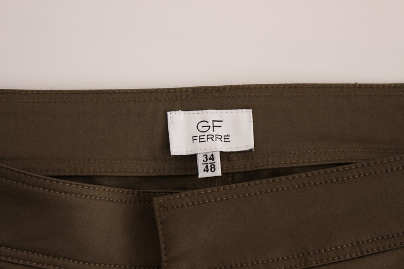 Elegant Green Comfort Straight Fit Pants GF Ferre