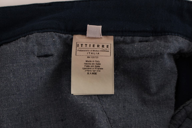 Elegant Blue Cotton Stretch Chinos GF Ferre