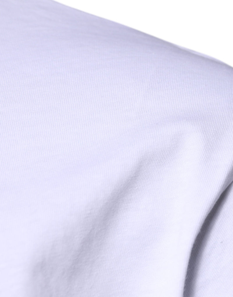White DG Logo Cotton Crew Neck T-shirt Dolce & Gabbana