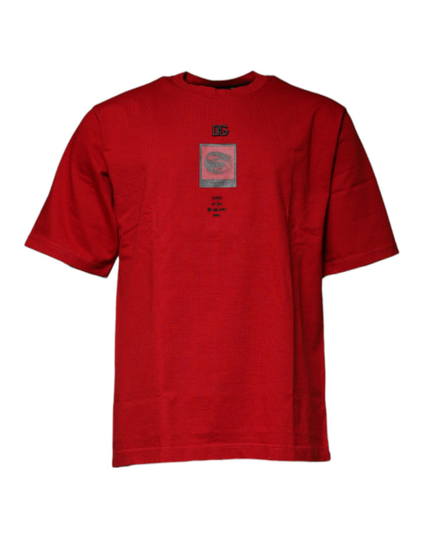 Red DG Eye Cotton Crew Neck T-shirt Dolce & Gabbana