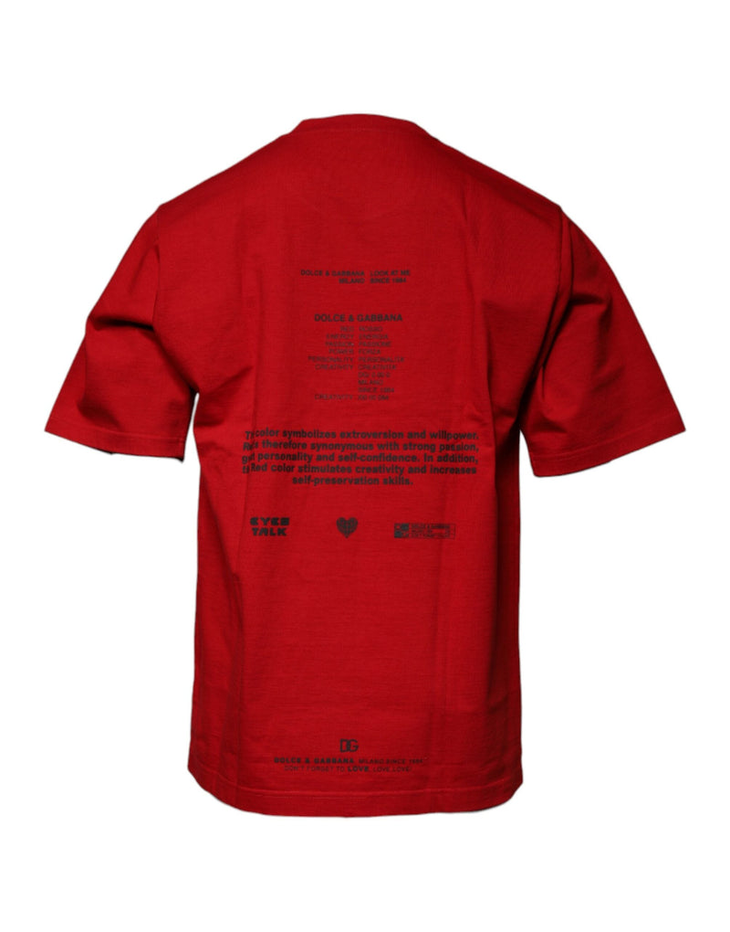 Red DG Eye Cotton Crew Neck T-shirt Dolce & Gabbana