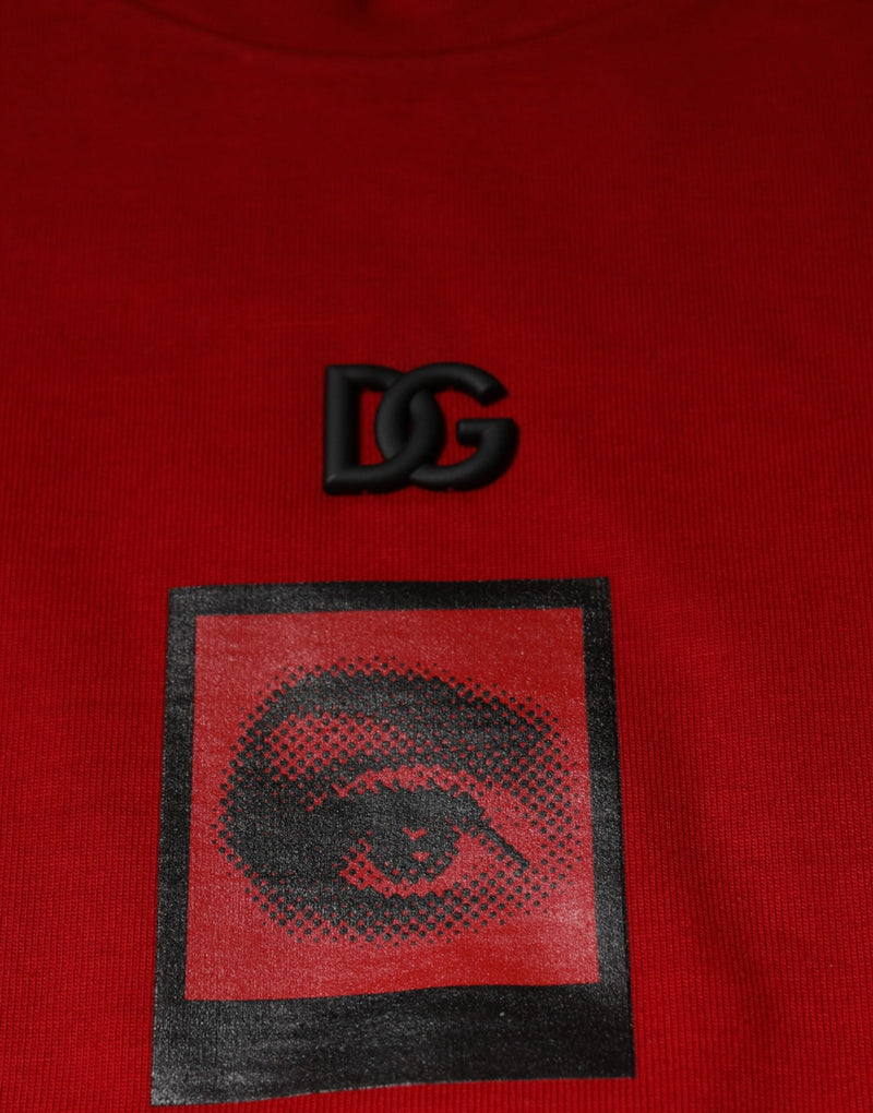 Red DG Eye Cotton Crew Neck T-shirt Dolce & Gabbana