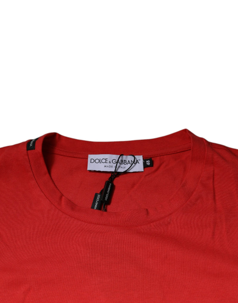 Red DG Logo Cotton Crew Neck T-shirt Dolce & Gabbana