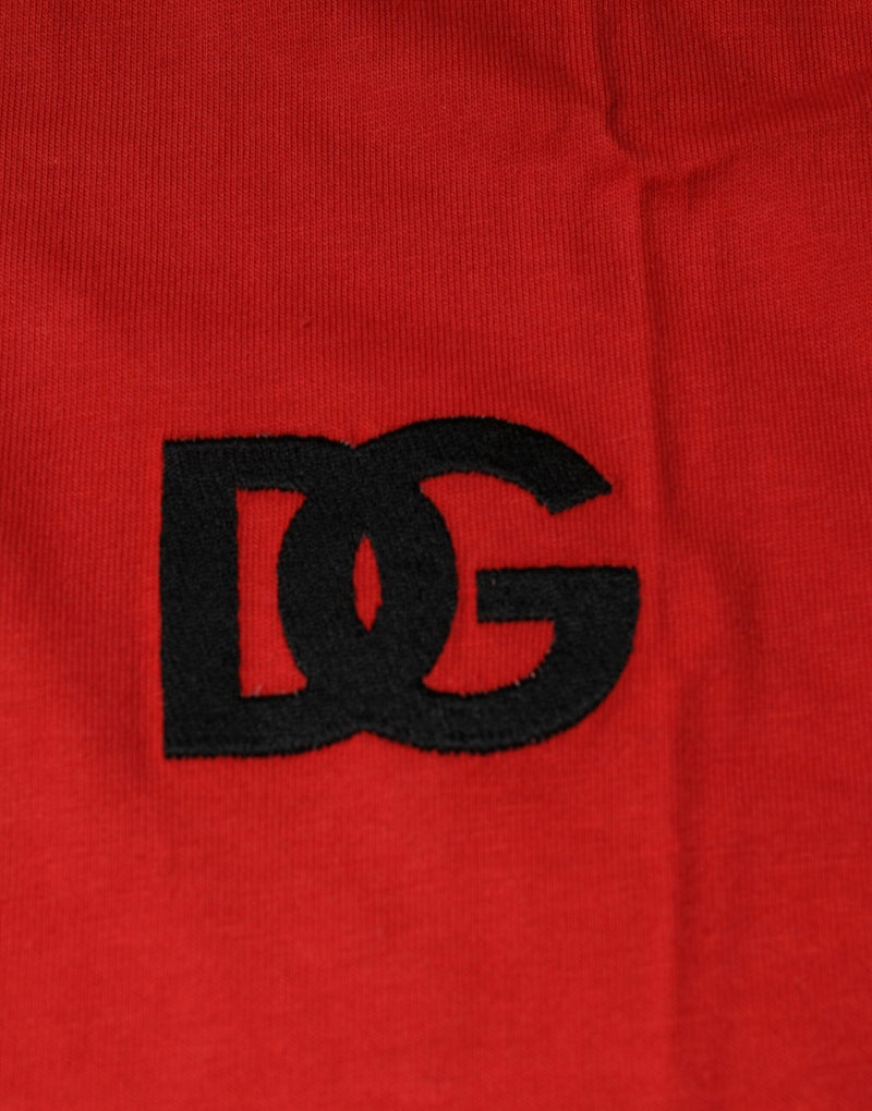 Red DG Logo Cotton Crew Neck T-shirt Dolce & Gabbana
