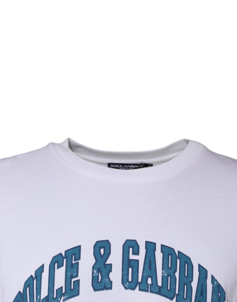 White DG Milano Cotton Crew Neck T-shirt Dolce & Gabbana