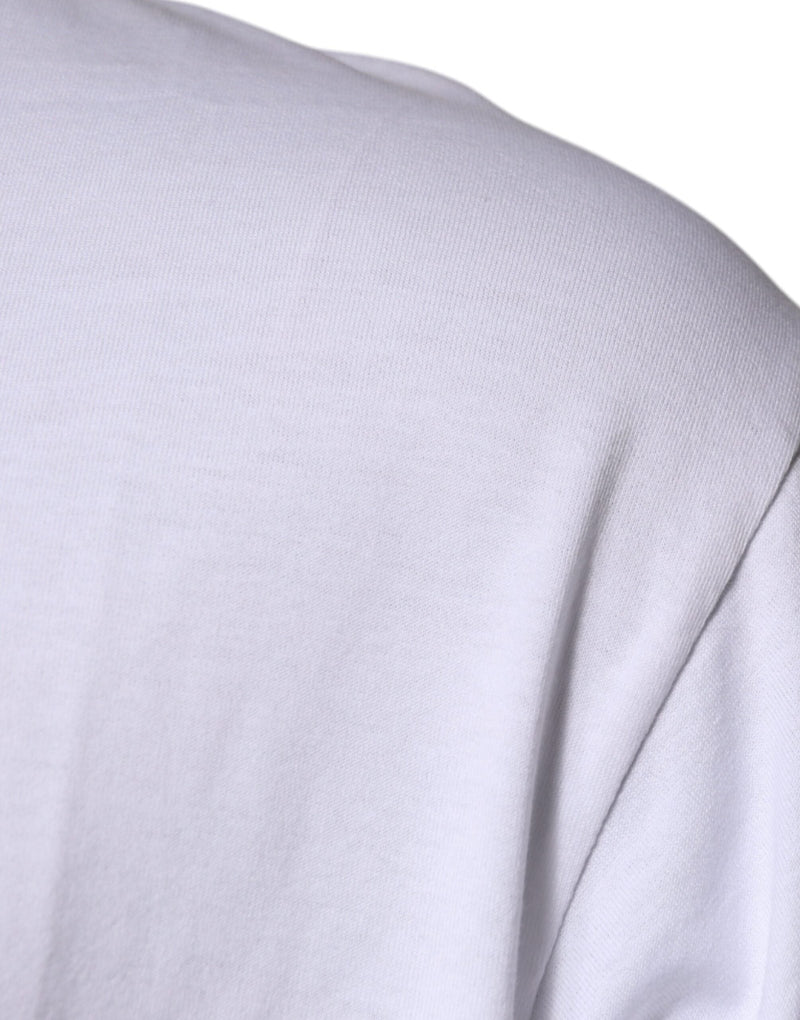 White DG Milano Cotton Crew Neck T-shirt Dolce & Gabbana