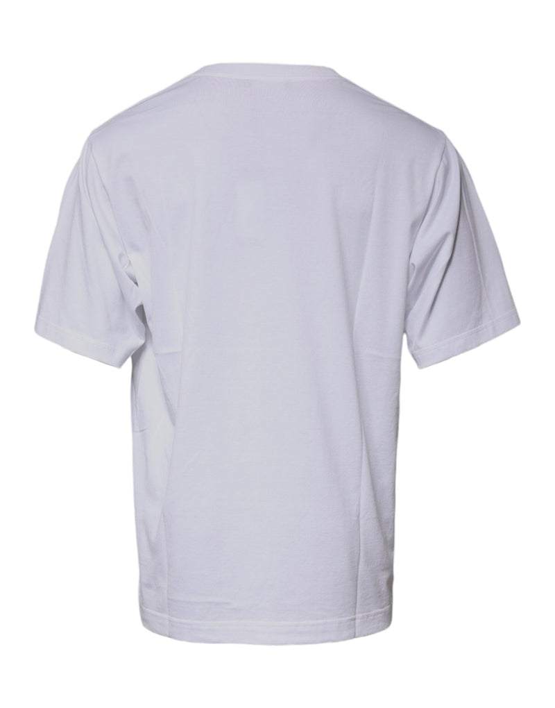 White DG Milano Cotton Crew Neck T-shirt Dolce & Gabbana