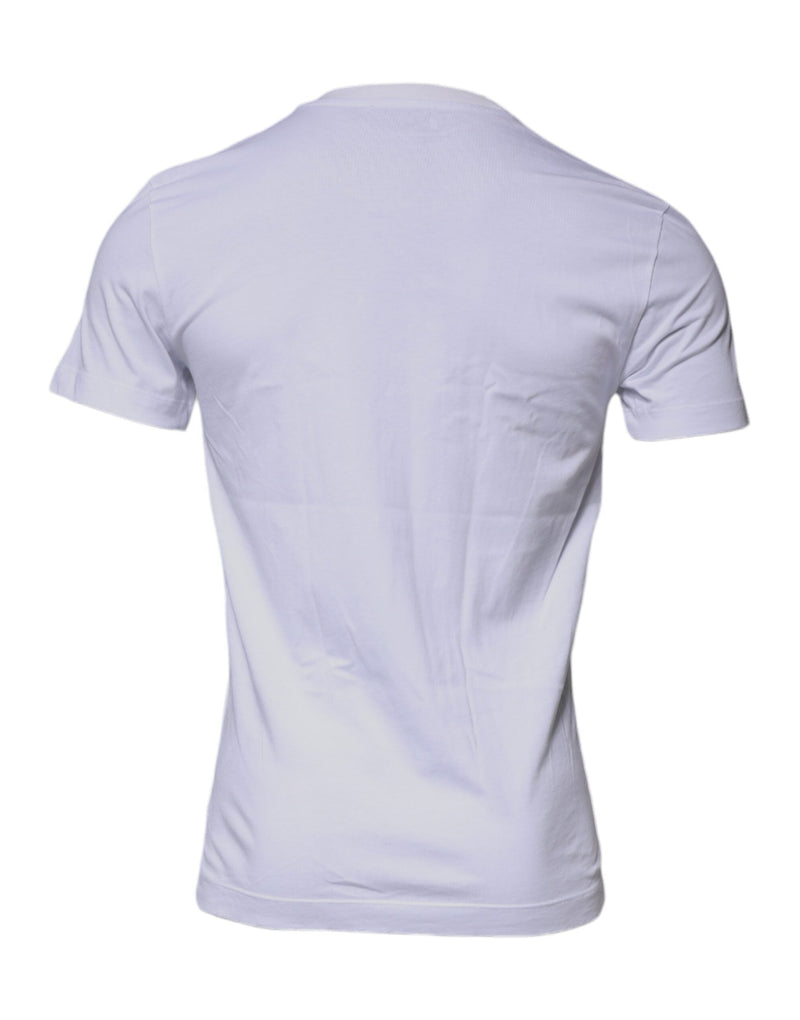 White DG Logo Cotton Crew Neck T-shirt Dolce & Gabbana