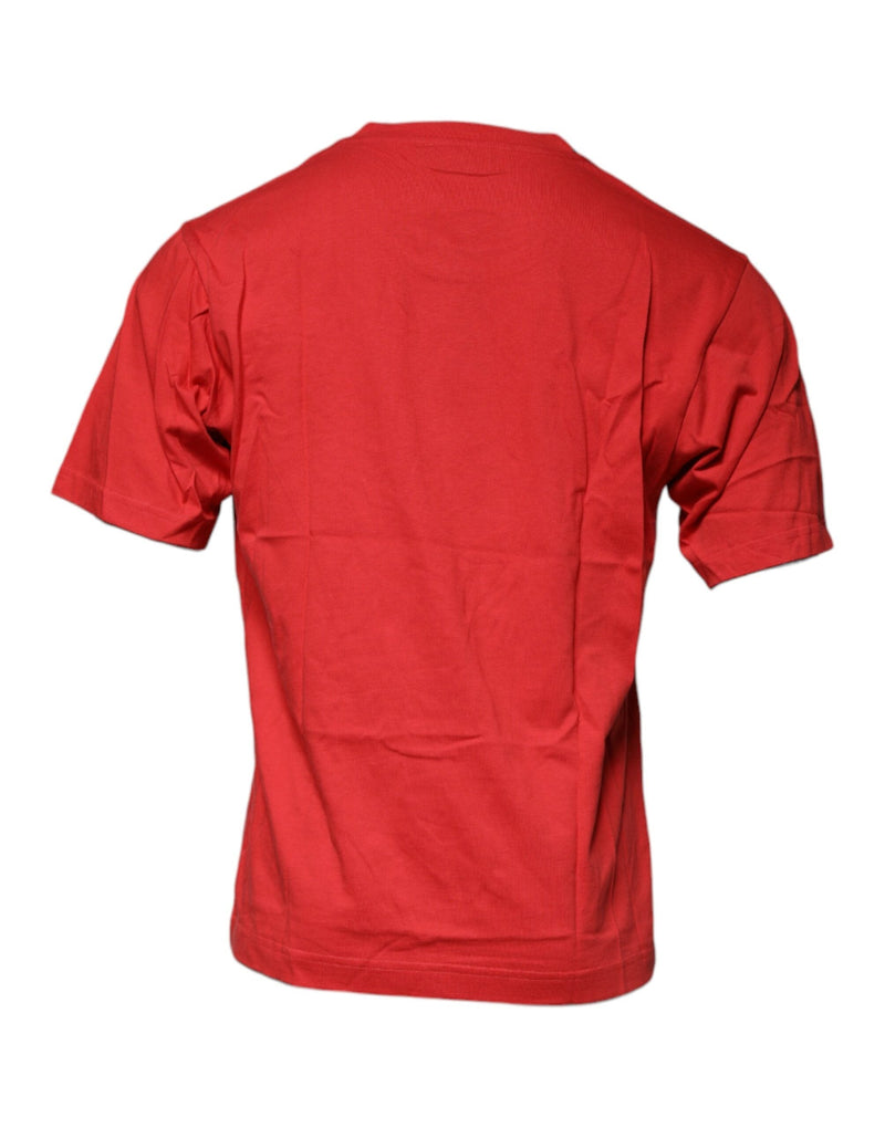 Red DG Logo Cotton Crew Neck T-shirt Dolce & Gabbana