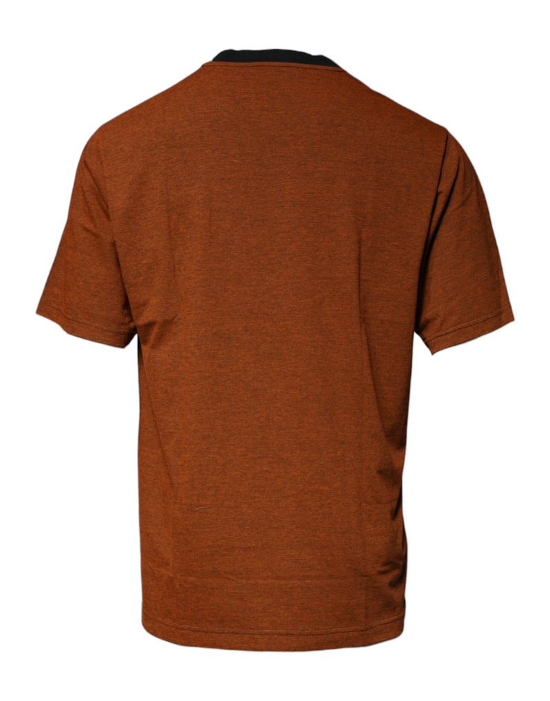 Brown DG Logo Cotton Crew Neck T-shirt Dolce & Gabbana
