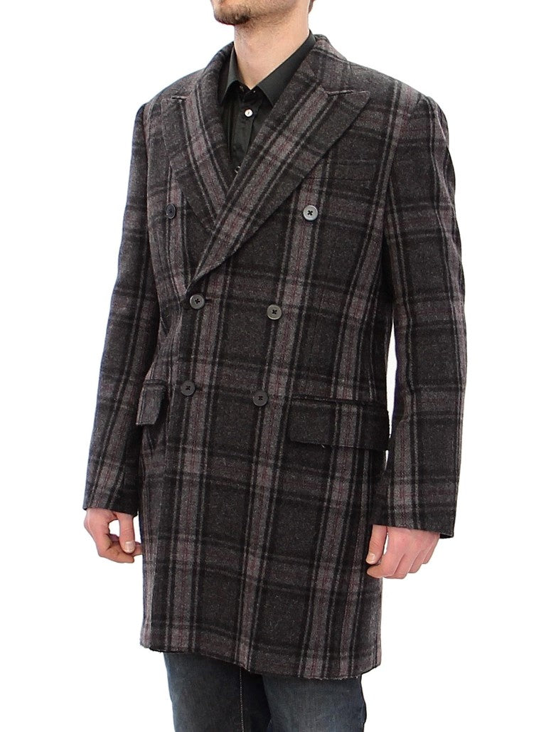 Sicilia Checkered Wool Blend Coat Dolce & Gabbana