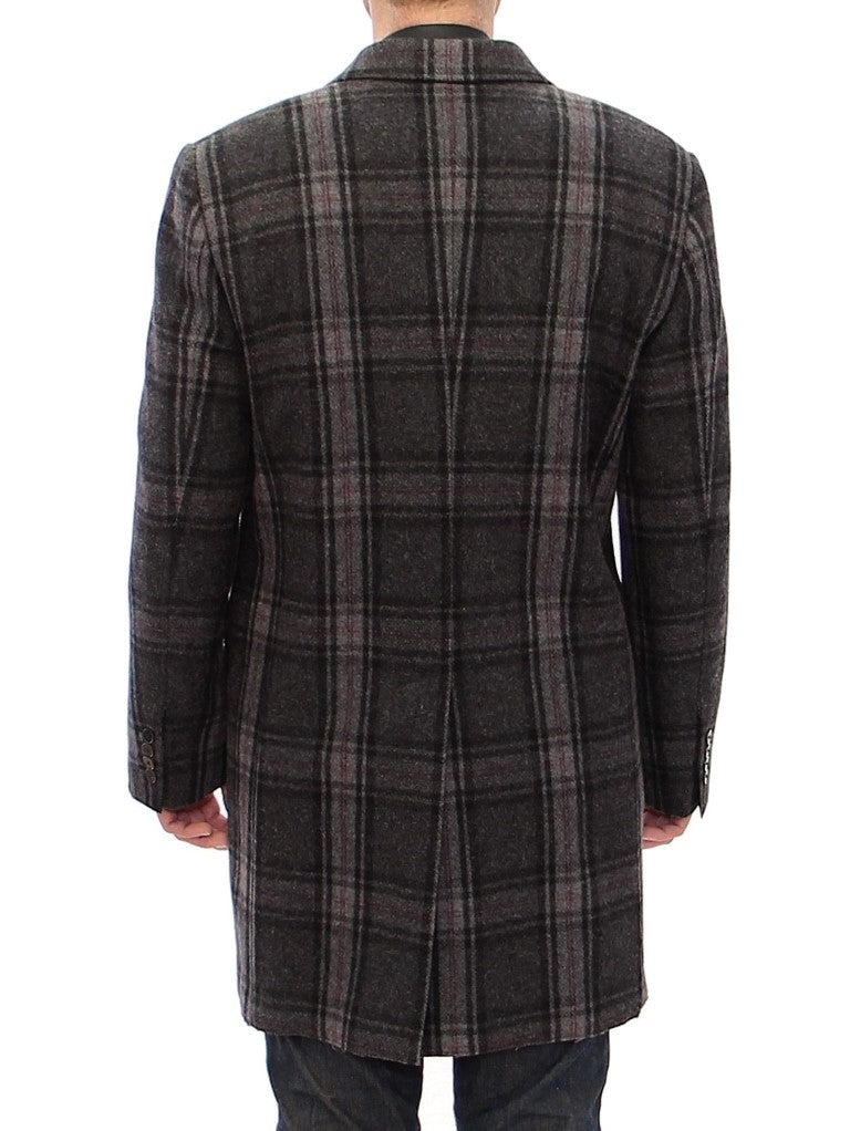 Sicilia Checkered Wool Blend Coat Dolce & Gabbana