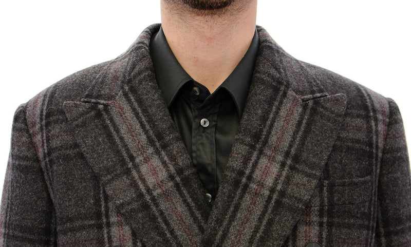 Sicilia Checkered Wool Blend Coat Dolce & Gabbana