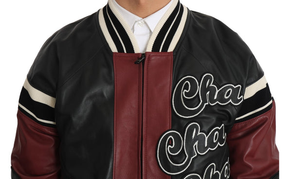 Exquisite Sheepskin Leather Bomber Jacket Dolce & Gabbana