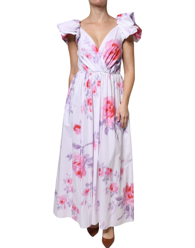 White Floral Cotton Maxi Dress Philosophy