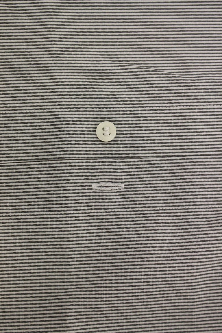 Chic Gray Striped Cotton Casual Shirt GF Ferre