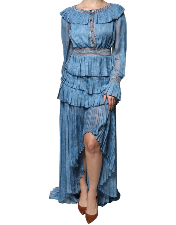 Blue Layered Long Sleeve Dress Philosophy