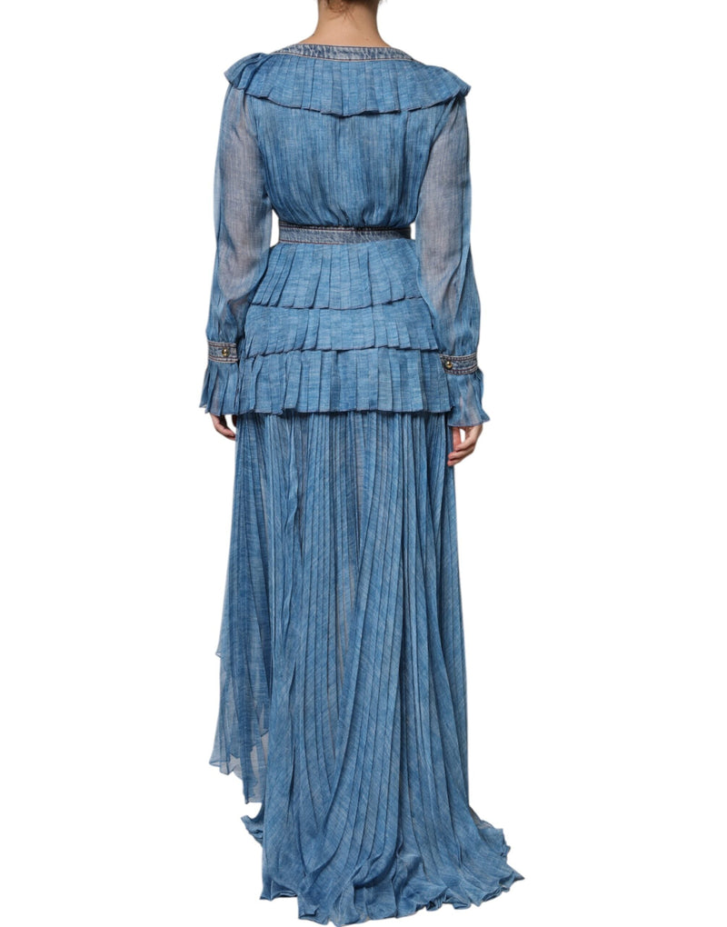 Blue Layered Long Sleeve Dress Philosophy