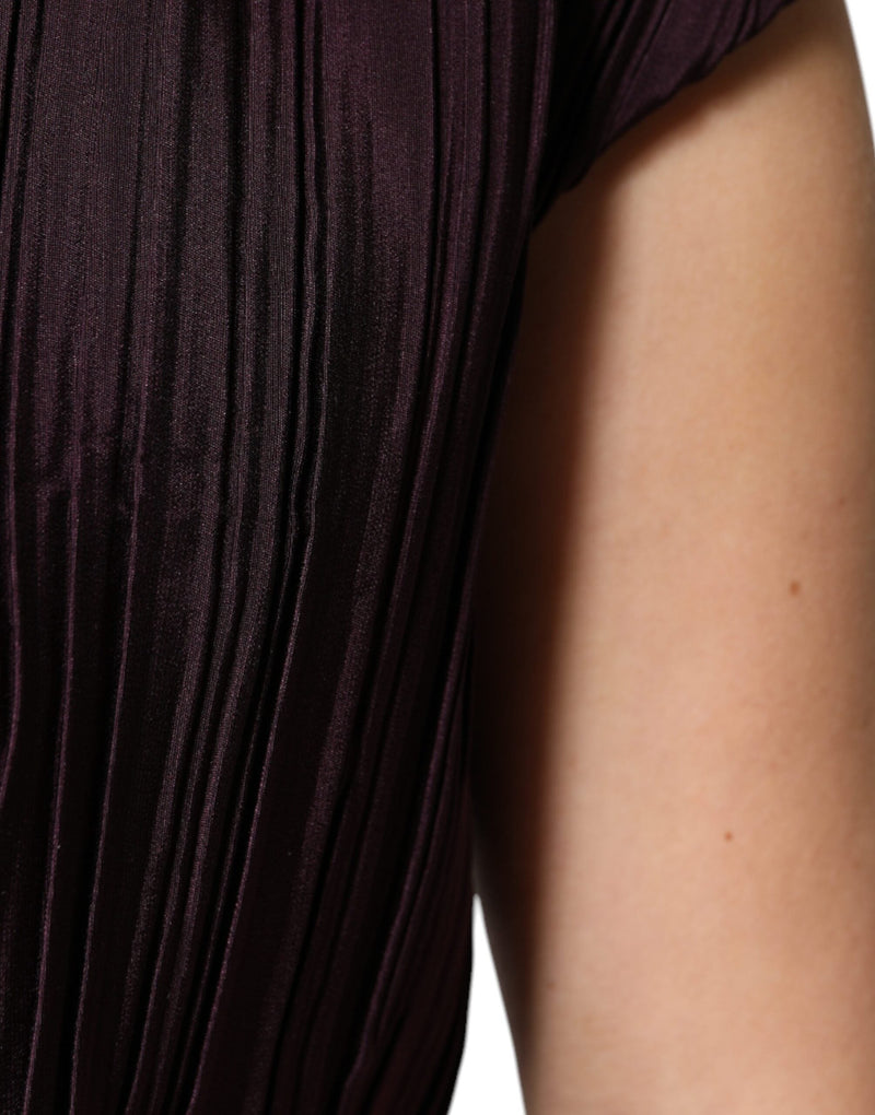 Brown Silk Short Sleeves Sheath Maxi Dress Barbara Casasola