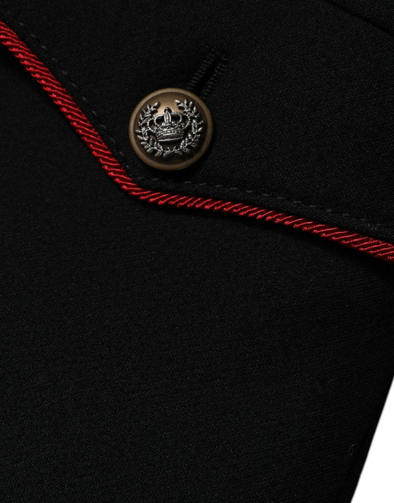 Black Single Breasted Trench Coat Jacket Dolce & Gabbana