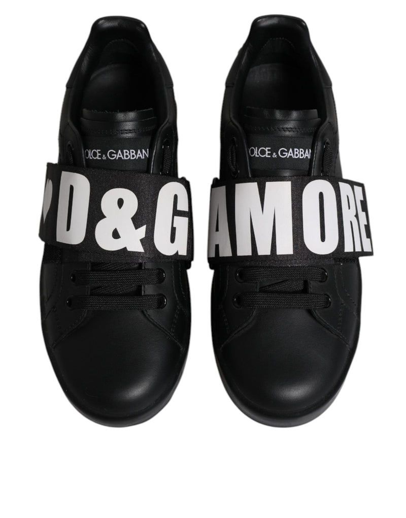 Black D&G AMORE Low Top Sneakers Shoes Dolce & Gabbana
