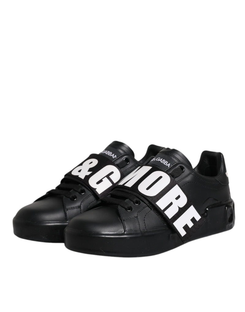 Black D&G AMORE Low Top Sneakers Shoes Dolce & Gabbana