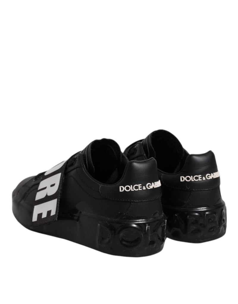 Black D&G AMORE Low Top Sneakers Shoes Dolce & Gabbana