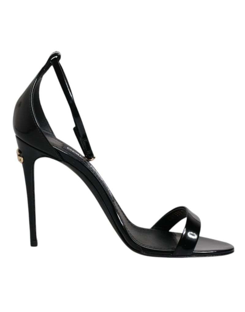 Black KEIRA Heels Ankle Strap Sandals Shoes Dolce & Gabbana