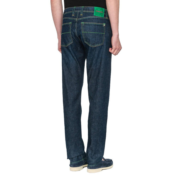 Blue Cotton Jeans & Pant Tramarossa