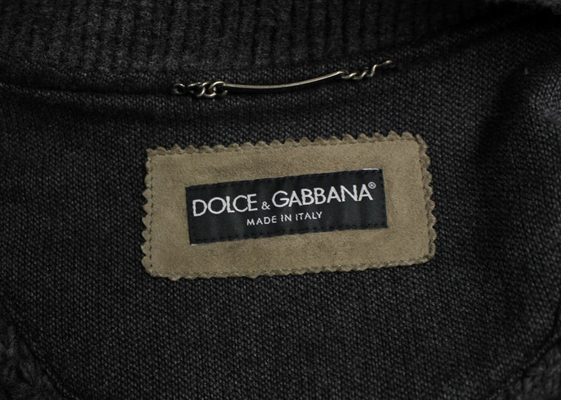 Elegant Leather & Wool Blend Jacket Dolce & Gabbana