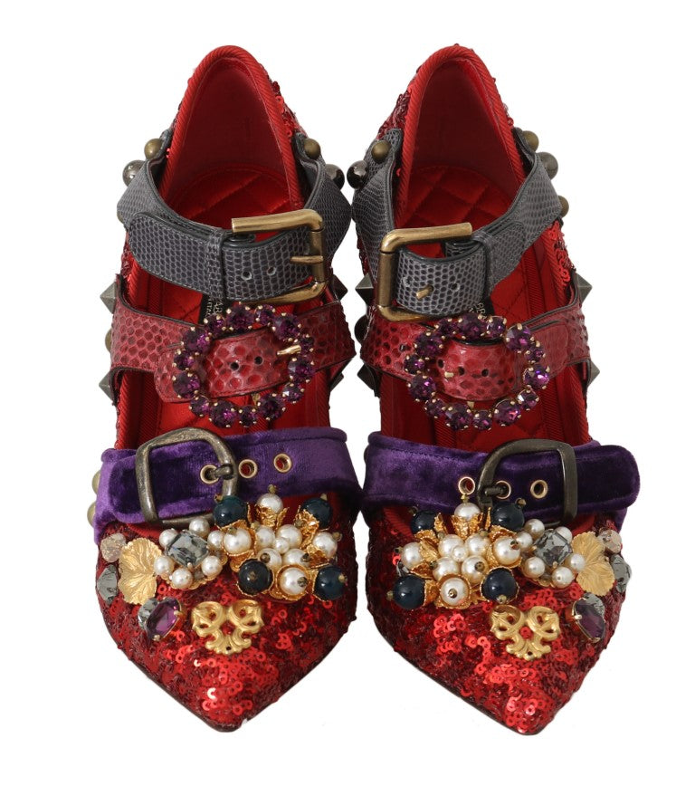 Red Bellucci Alta Moda Embellished Pumps Dolce & Gabbana