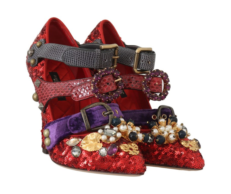 Red Bellucci Alta Moda Embellished Pumps Dolce & Gabbana