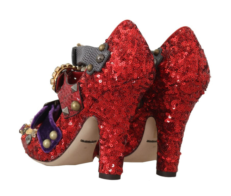 Red Bellucci Alta Moda Embellished Pumps Dolce & Gabbana