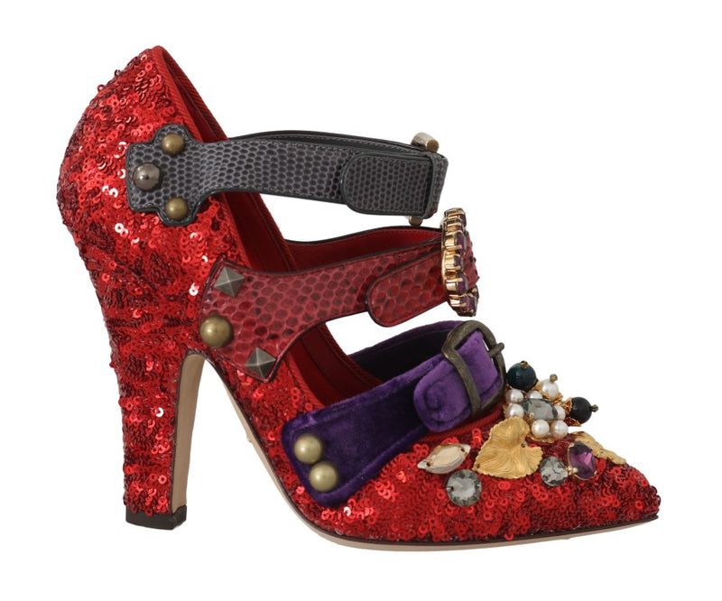 Red Bellucci Alta Moda Embellished Pumps Dolce & Gabbana