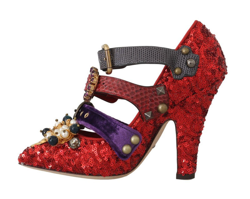 Red Bellucci Alta Moda Embellished Pumps Dolce & Gabbana