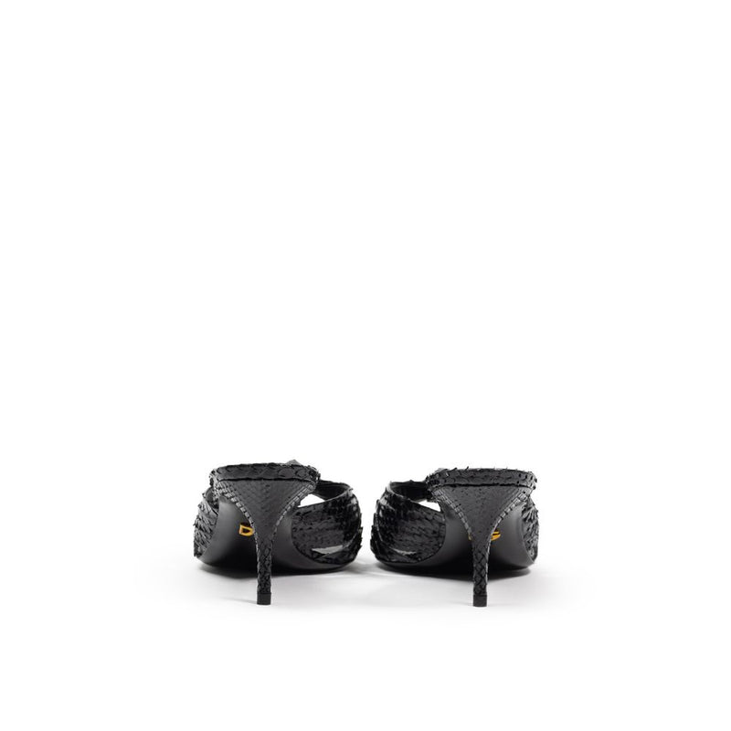 Black Leather Di Pitone Sandal Dolce & Gabbana