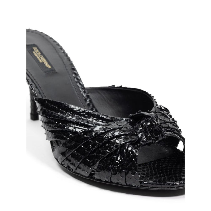 Black Leather Di Pitone Sandal Dolce & Gabbana