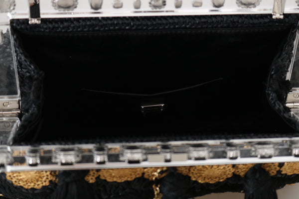 Black Tassel Gold Baroque Crystal Evening Clutch Dolce & Gabbana