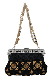 Black Tassel Gold Baroque Crystal Evening Clutch Dolce & Gabbana