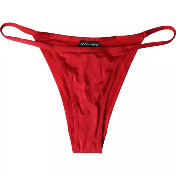 Red Nylon Stretch Beachwear Swimwear Bottom Bikini Dolce & Gabbana
