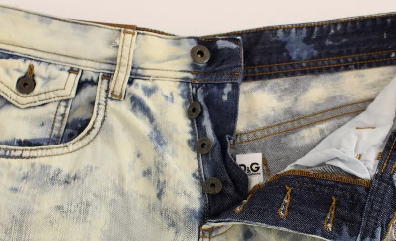 Blue D&G Cotton Washed Jeans Denim Shorts Dolce & Gabbana