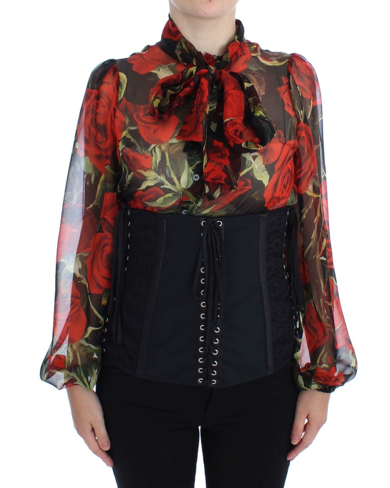 Elegant Black Floral Brocade Corset Belt Dolce & Gabbana