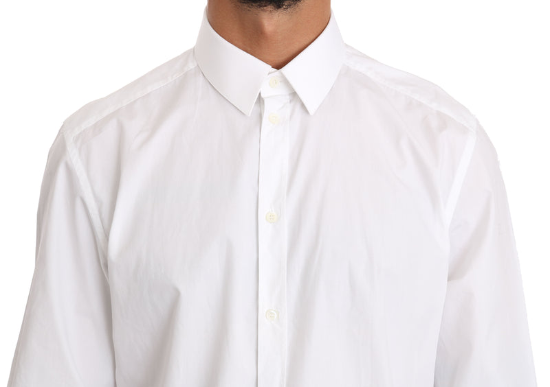 Elegant Slim Fit Dress Shirt in Pure White Dolce & Gabbana